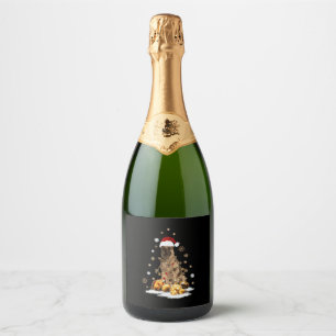 German Shepherd Christmas Dog Light Ugly Sparkling Wine Label