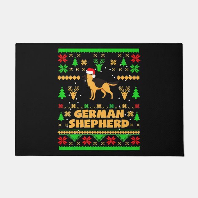 German Shepherd Christmas Doormat (Front)