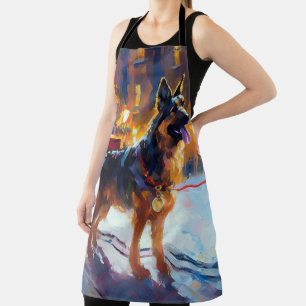 German Shepherd Christmas Festive Season Apron