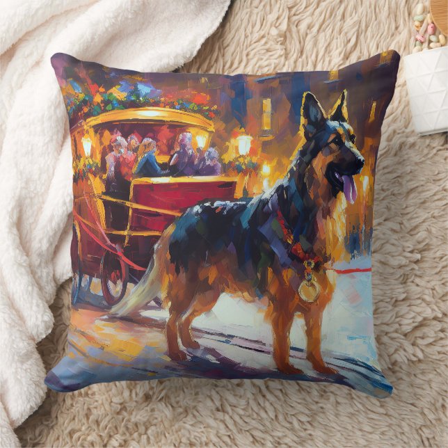 German Shepherd Christmas Festive Season Cushion (Blanket)