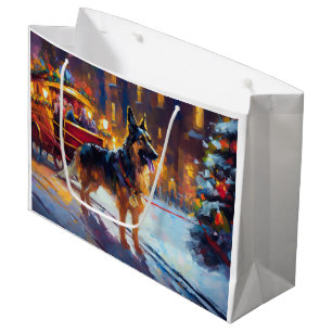 German Shepherd Christmas Festive Season Large Gift Bag