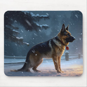 German Shepherd Christmas Festive Season  Mouse Pad