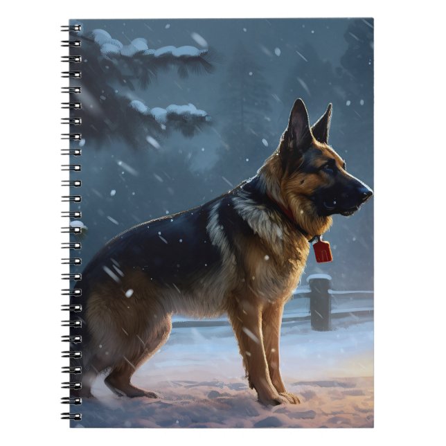 German Shepherd Christmas Festive Season  Notebook (Front)