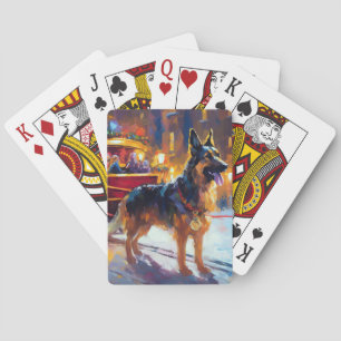 German Shepherd Christmas Festive Season Playing Cards
