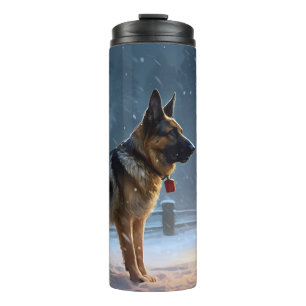 German Shepherd Christmas Festive Season  Thermal Tumbler
