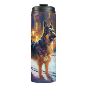 German Shepherd Christmas Festive Season Thermal Tumbler