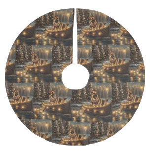 German Shepherd Christmas Festive Voyage  Brushed Polyester Tree Skirt