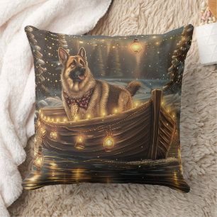 German Shepherd Christmas Festive Voyage  Cushion