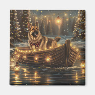 German Shepherd Christmas Festive Voyage Magnet