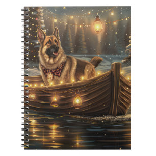 German Shepherd Christmas Festive Voyage  Notebook
