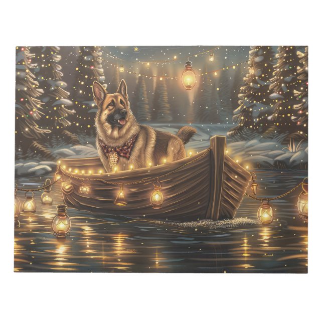 German Shepherd Christmas Festive Voyage  Notepad (Front)