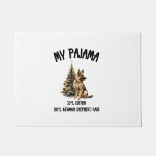 German Shepherd & Christmas, Funny Dog Design for  Doormat