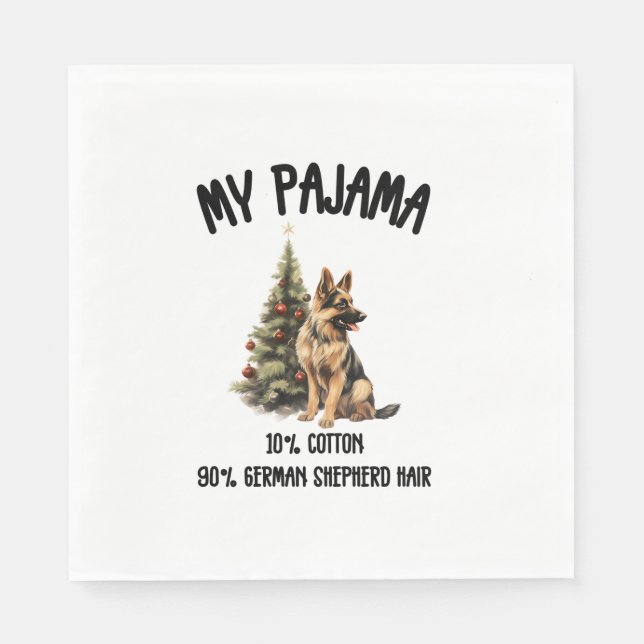German Shepherd & Christmas, Funny Dog Design for  Napkin (Front)