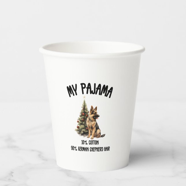German Shepherd & Christmas, Funny Dog Design for  Paper Cups (Front)