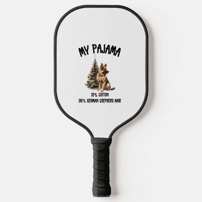 German Shepherd & Christmas, Funny Dog Design for  Pickleball Paddle (Front)