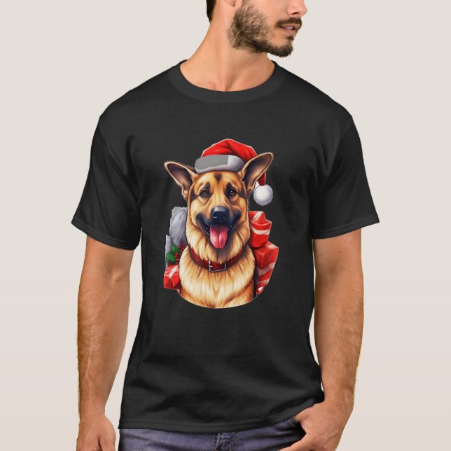 German Shepherd Christmas German Shepherd Owners T-Shirt (Front)