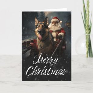German Shepherd Christmas holiday card