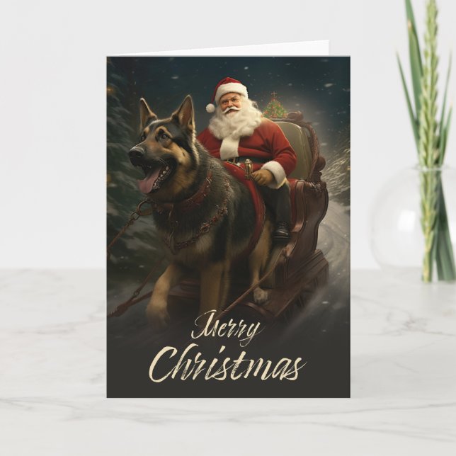 German Shepherd Christmas holiday card (Front)