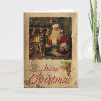 German Shepherd Christmas holiday card