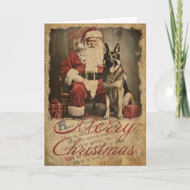 German Shepherd Christmas holiday card (Front)