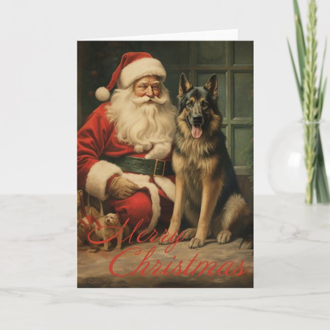 German Shepherd Christmas holiday card (Front)