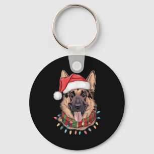 German Shepherd Christmas  Key Ring