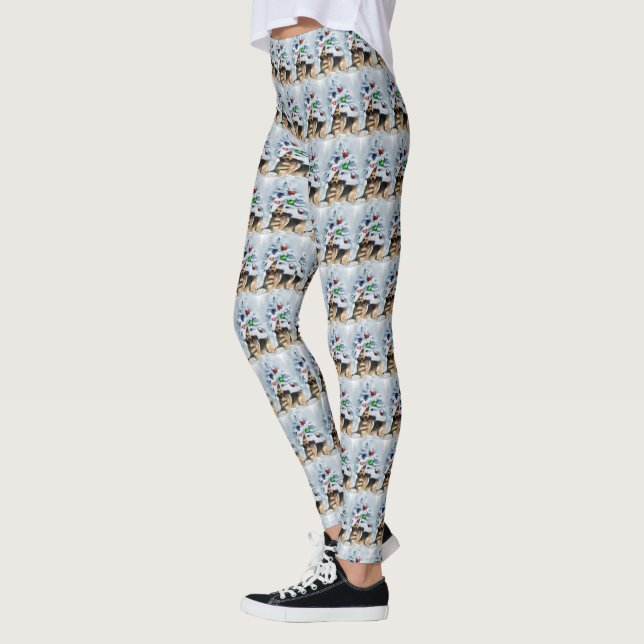 German Shepherd Christmas Leggings (Left)