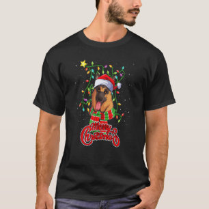 German Shepherd Christmas Lights Santa Hat Dog Own T-Shirt