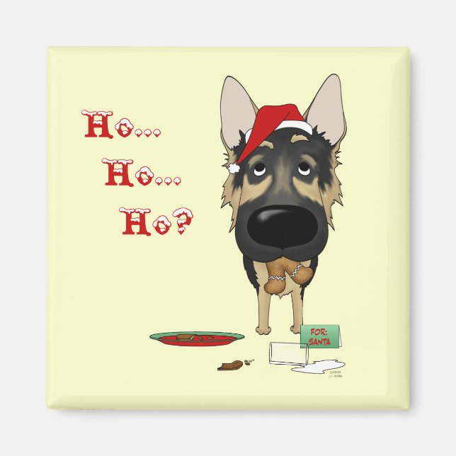 German Shepherd Christmas Magnet (Front)