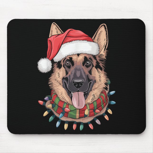 German Shepherd Christmas  Mouse Pad (Front)