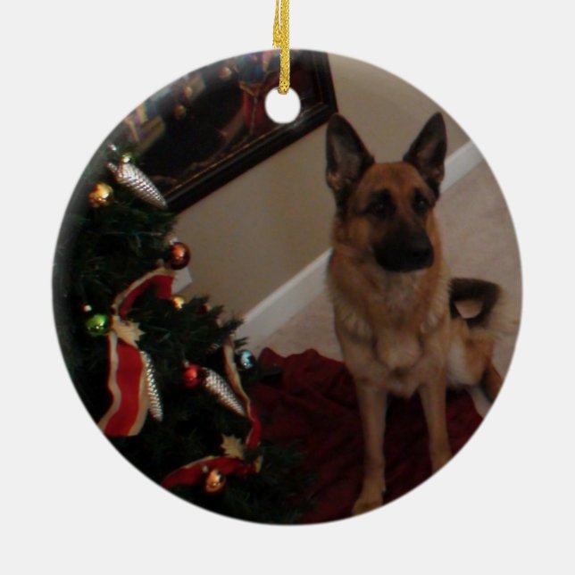 German Shepherd Christmas Ornament (Back)