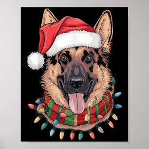 German Shepherd Christmas  Poster