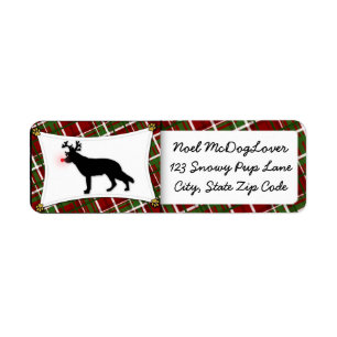 German Shepherd Christmas Return Address Label