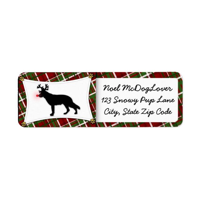 German Shepherd Christmas Return Address Label (Front)