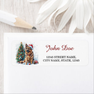 German Shepherd Christmas Return Address Label