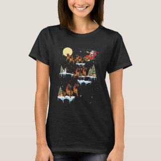 German Shepherd Christmas Santa Sleigh  Dog T-Shirt