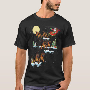 German Shepherd Christmas Santa Sleigh  Dog T-Shirt