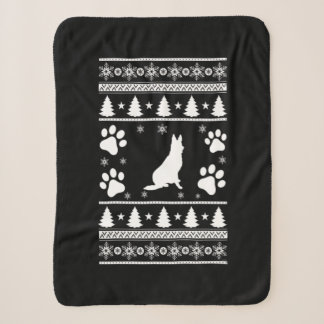 German Shepherd Christmas Sherpa Blanket