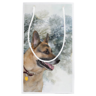 German Shepherd Christmas Small Gift Bag