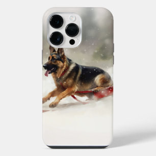 German Shepherd Christmas snow winter iPhone 14 Pro Max Case