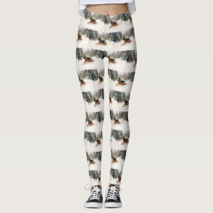German Shepherd Christmas snow winter  Leggings