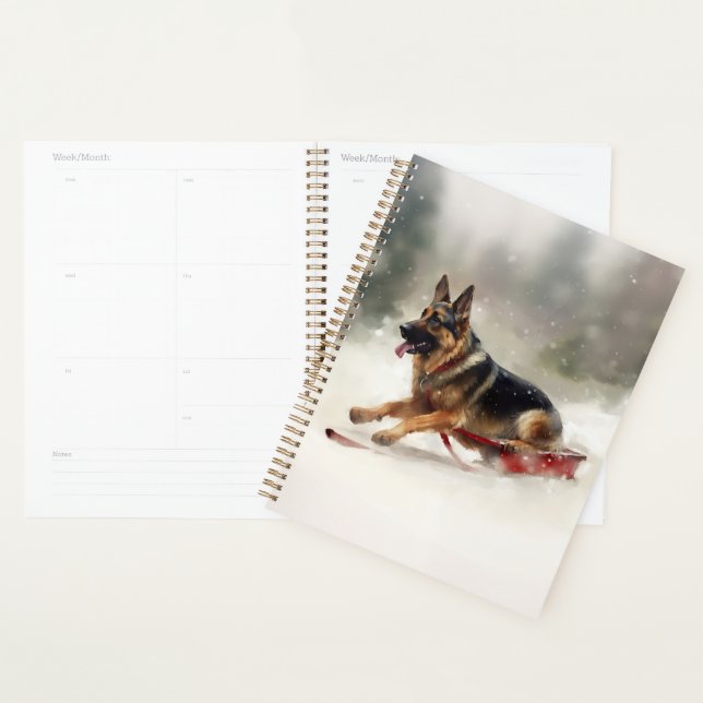 German Shepherd Christmas snow winter  Planner (Display)