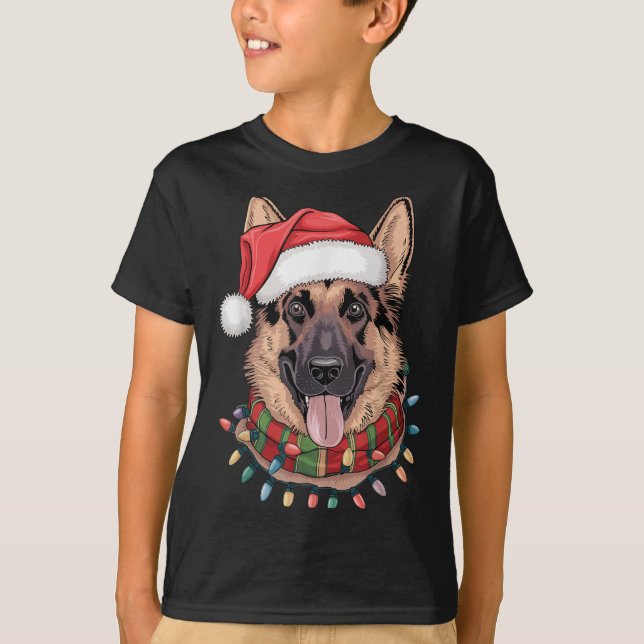 German Shepherd Christmas  T-Shirt (Front)