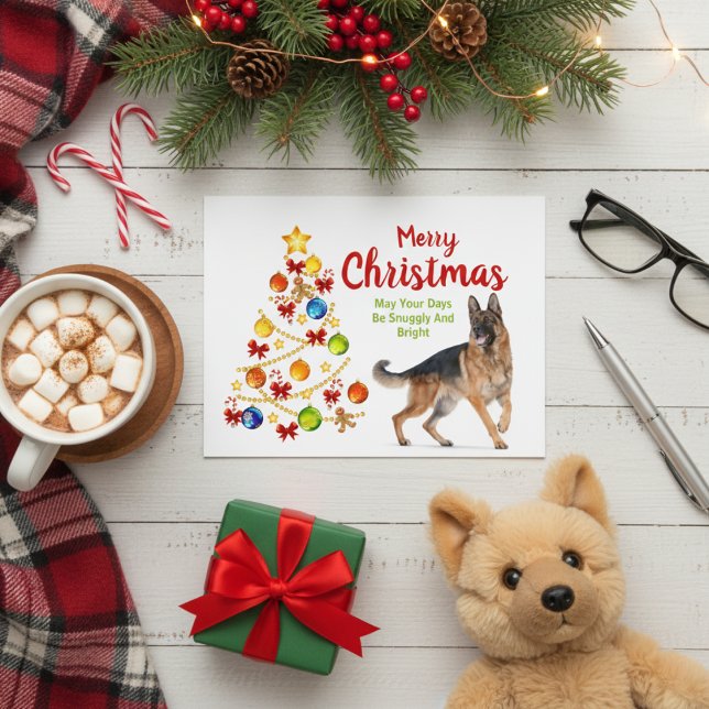 German Shepherd Christmas Tree Postcard (German Shepherd Christmas Tree Postcard)