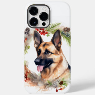German Shepherd Christmas Wreath Festive Pup  Case-Mate iPhone 14 Pro Max Case