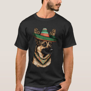 German Shepherd Cinco De Mayo Mexican Sombrero Fie T-Shirt