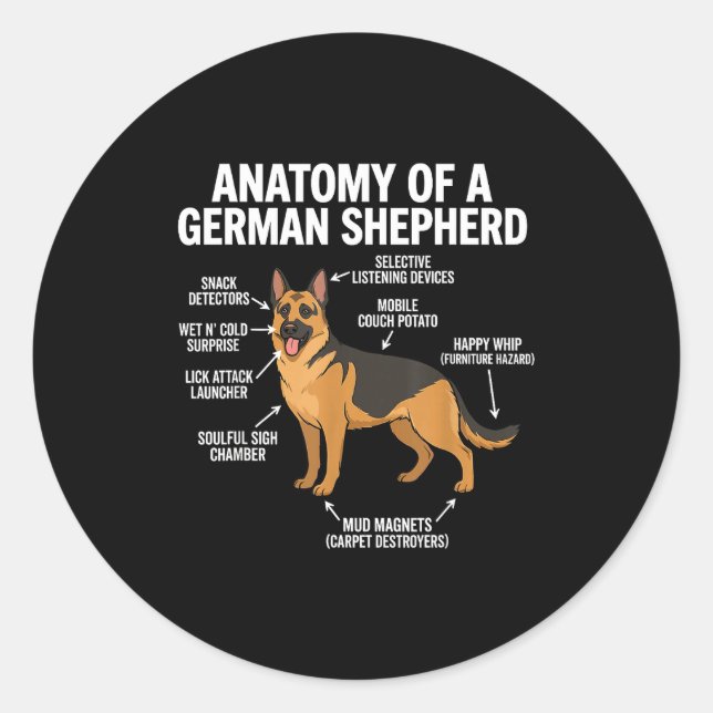German Shepherd  Classic Round Sticker (Front)