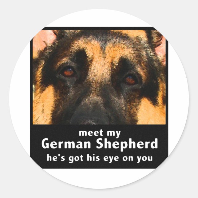 German Shepherd Classic Round Sticker (Front)