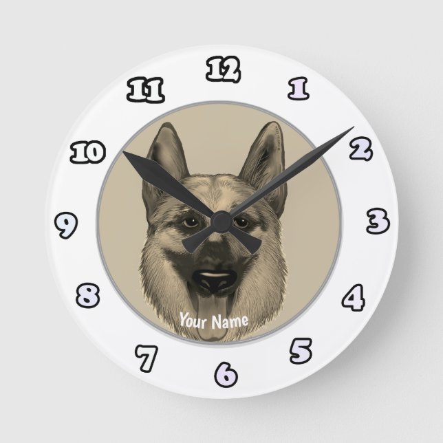 German Shepherd  clock (Front)