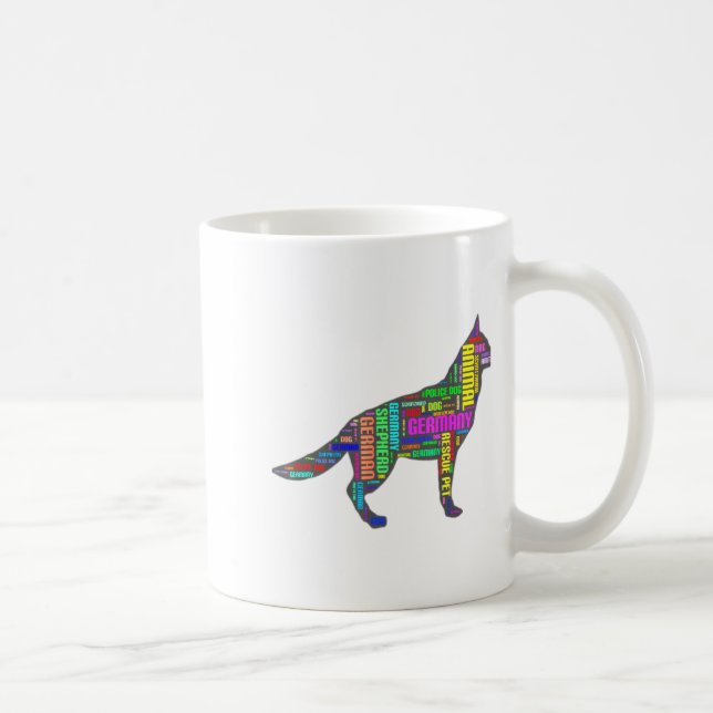 German Shepherd Cloud Tygraphy  Coffee Mug (Right)